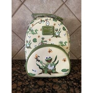 NEW Disney Parks Muppets Kermit the Frog Loungefly Backpack NWT